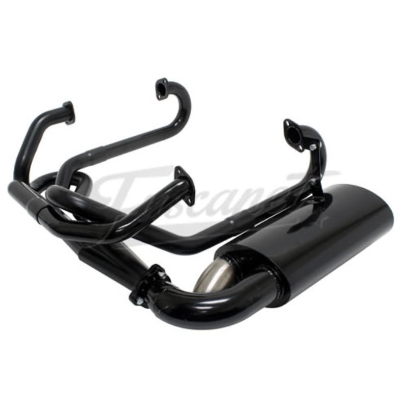 Sistema escapamento EMPI Sidewinder aço 1 e 1/2 com abafador Sistema escapamento EMPI Sidewinder aço 1 e 1/2 com abafador