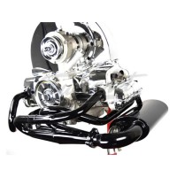 Sistema escapamento EMPI Sidewinder aço 1 e 1/2 com abafador Sistema escapamento EMPI Sidewinder aço 1 e 1/2 com abafador