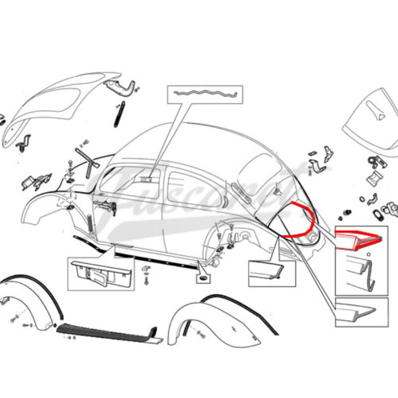 Borracha de Curva Larga do Motor 2 lábios