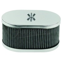 Filtro ar cromado oval dcoe horizontal 3 1/2