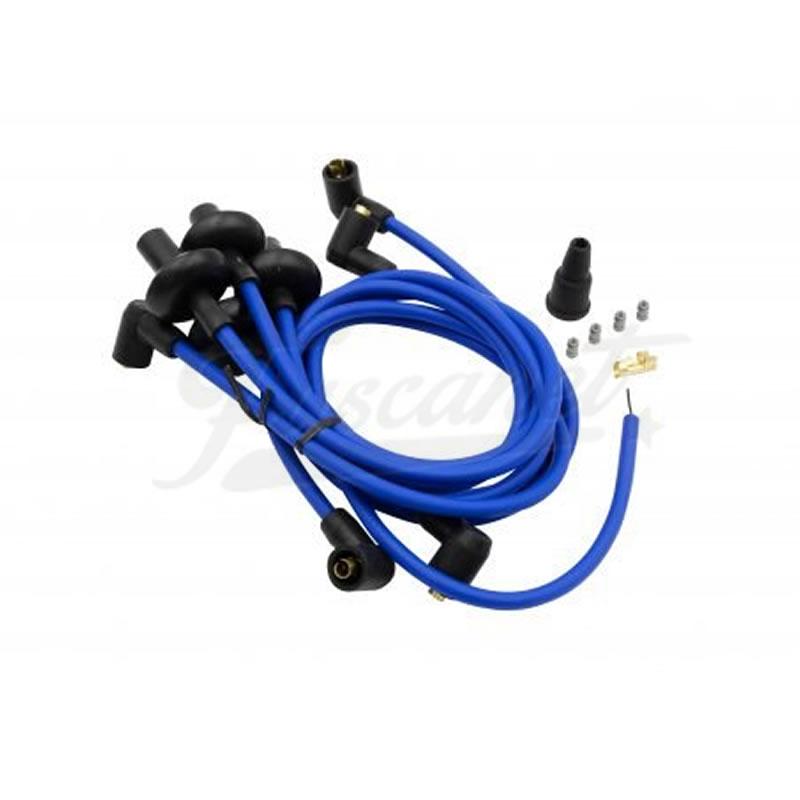 Cabos Vela VW Fusca AR EMPI 8mm silicone Azul