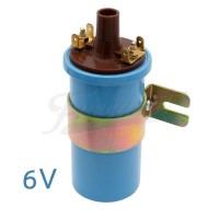 Bobina ignição EMPI Azul 6v Epóxi e suporte Bobina ignição EMPI Azul 6v Epóxi e suporte