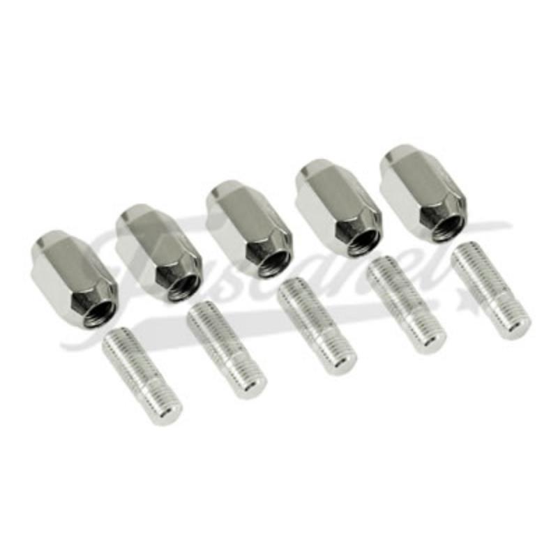 Prisioneiro e porca de roda cromada 12mm