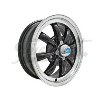 Roda EMPI 8 Spokes preta canto polido 5.5X15