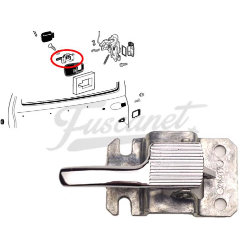 Maçaneta interna direita de porta Fusca. Cromada
