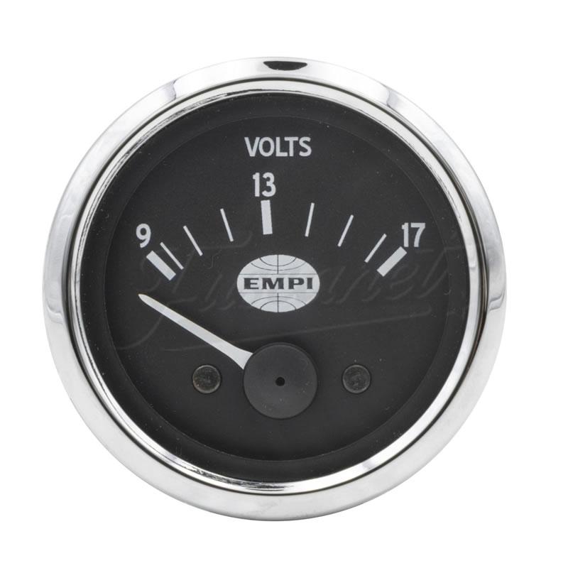 Voltimetro EMPI Smiths fundo preto 52mm