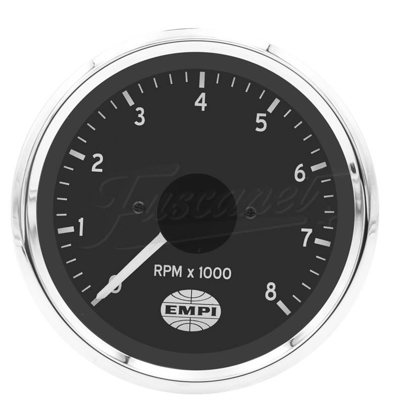 Contagiros Tacômetro EMPI Smiths fundo preto 80mm