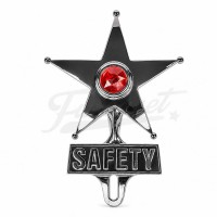 Emblema Estrela Segurança Vermelha Emblema Estrela Segurança Vermelha