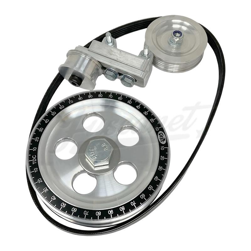 Kit polias de virabrequim com esticador SCAT Aluminio