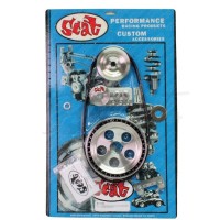 Kit polias de virabrequim com esticador SCAT Aluminio