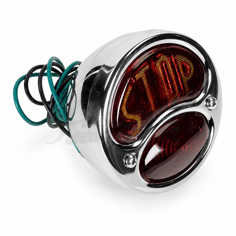 Luz stop traseira retro 12v inox