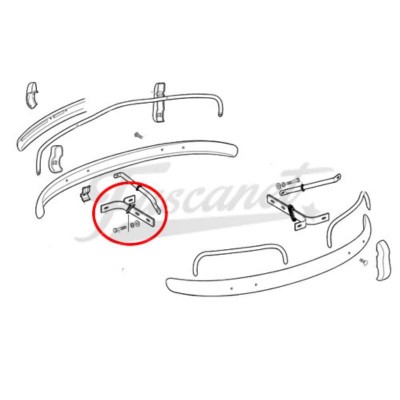 Suporte para-choque dianteiro fusca antigo até 70