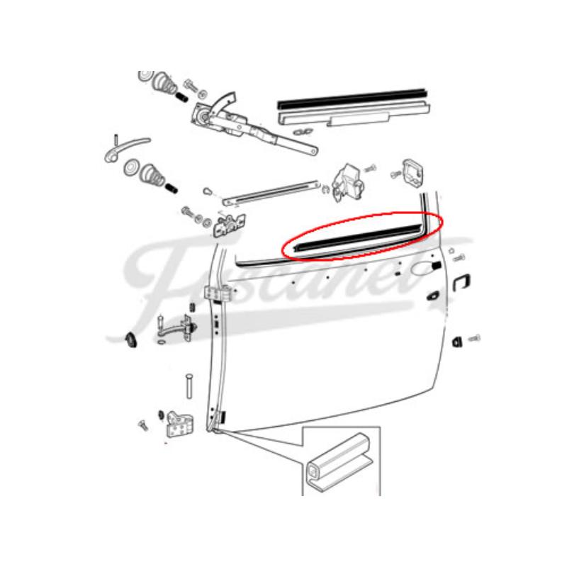 Friso borracha/metal interna Fusca Brasil tudos