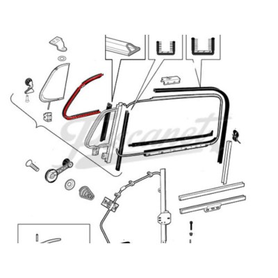 Borracha quebra vento direito Fusca alemão 65 e mais Borracha quebra vento direito Fusca alemão 65 e mais