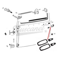 Calços maçaneta porta VW Fusca 79/... gatilho