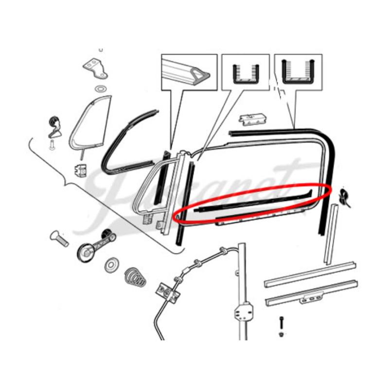 Pestana interna da porta esquerda fusca alemão apos 1969 