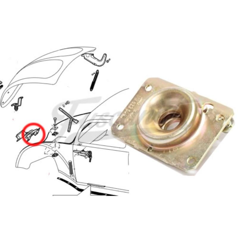 Fechadura inferior do capô. Fusca após 1971